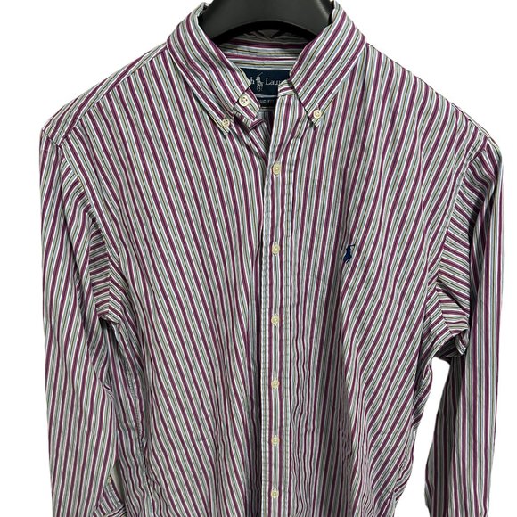 Ralph Lauren Classic Fit Button Up Shirt Men's Size Medium Multicolor Striped - Picture 1 of 6